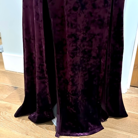 Calvin Klein Crushed Velvet Maxi Evening Gown Womens 14 Purple Festive Party - Picture 6 of 11